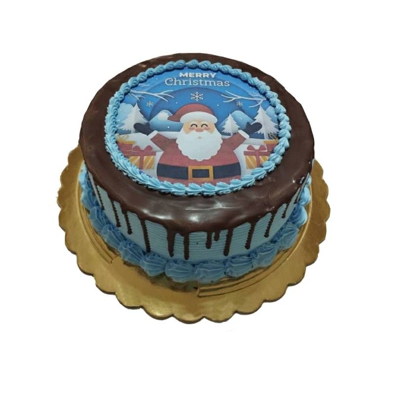 Cake con imagen comestible de santa claus( 8 raciones)