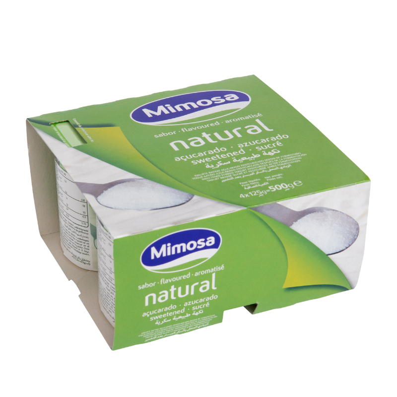 Yogurt Natural Dulce y Fresco - Pack de 4 Unidades 125Grs cada una