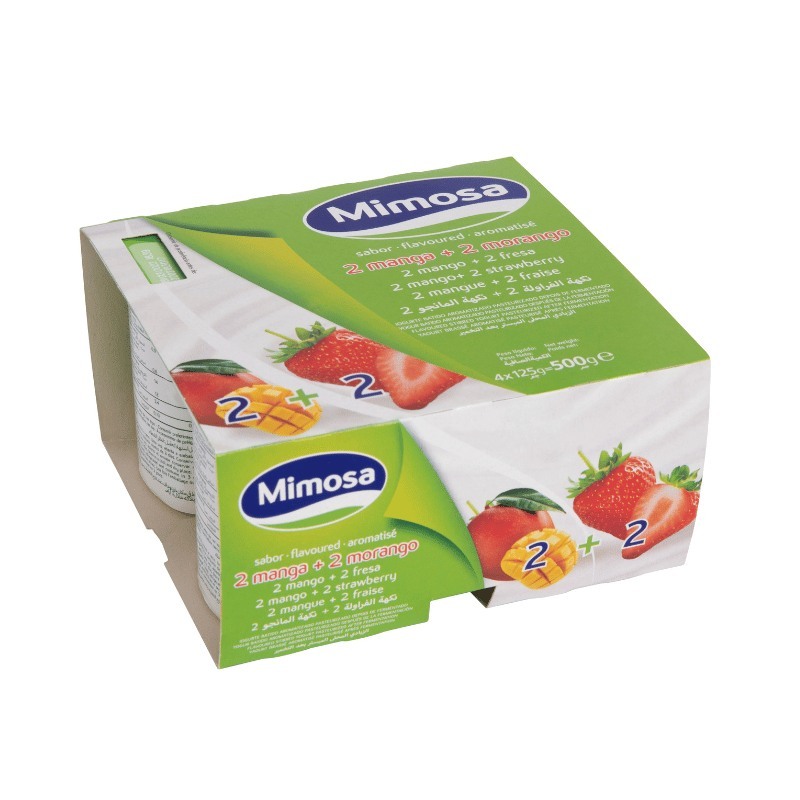 Yogurt de Fresa y Mango Sin Frio - Pack de 4x125Grs, Sabor Exquisito