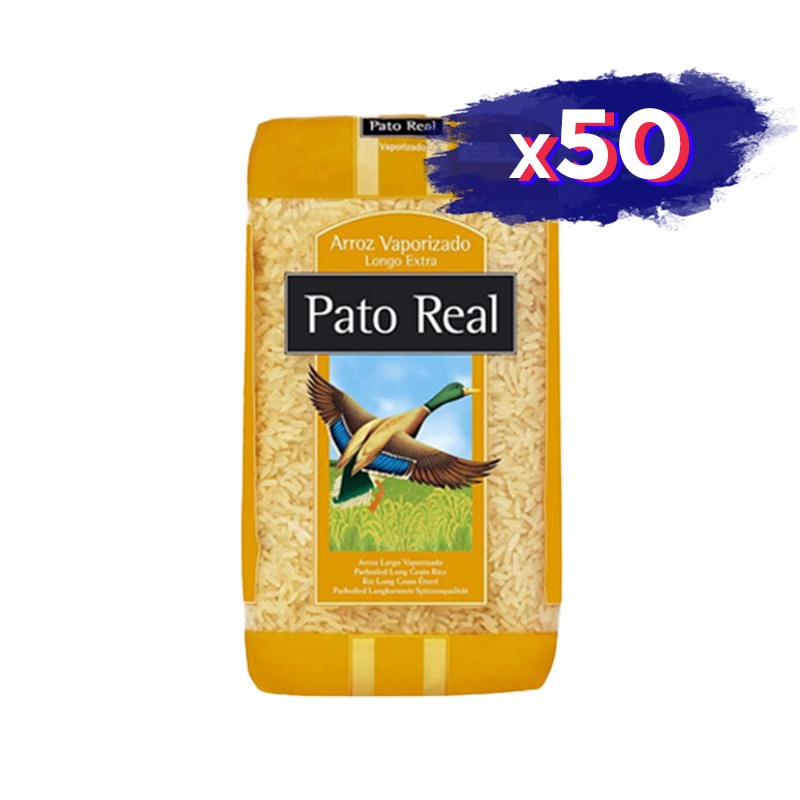 Arroz Vaporizado Pato Real de 1Kg - Pack de 50 Unidades