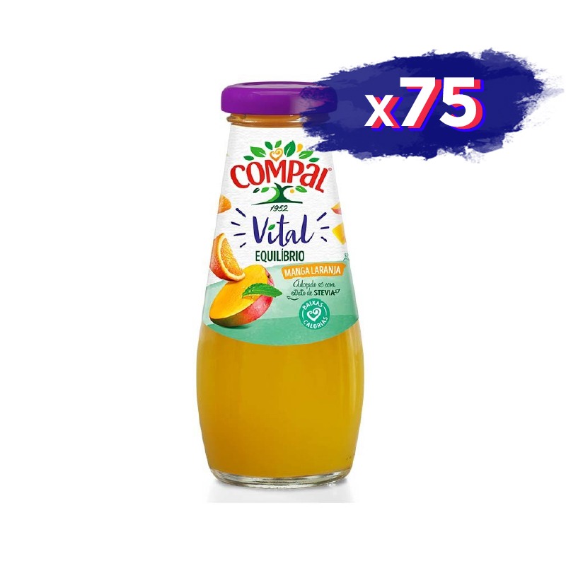 Compal Jugo Natural Mango & Naranja: Pack de 75 (200ml) - 5 Cajas