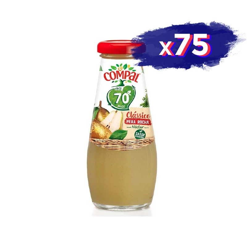 Compal Jugo Natural de Pera - Pack de 75 (200ml cada uno)