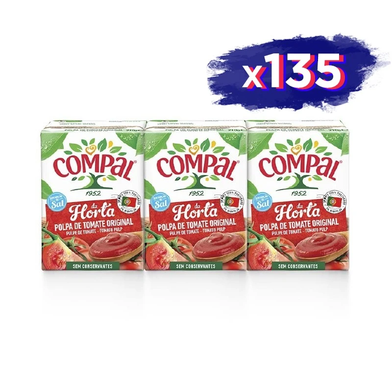 Pack Ahorro: Pulpa de Tomate en Tetra Pack - 135 Unidades (5 Cajas)