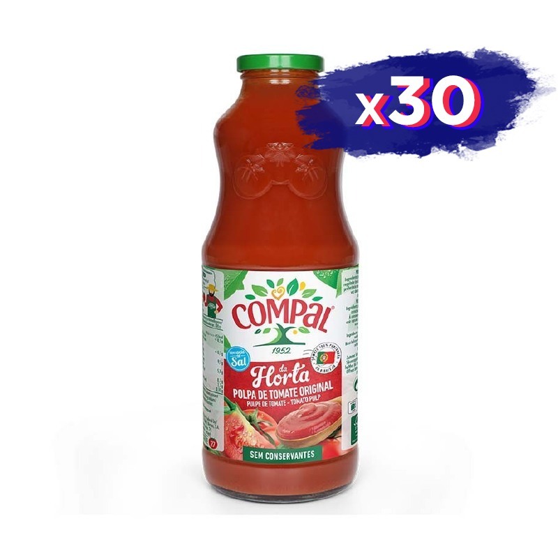 Pulpa de Tomate en Botella de Vidrio 1kg - Pack de 30 unidades (5 cajas)