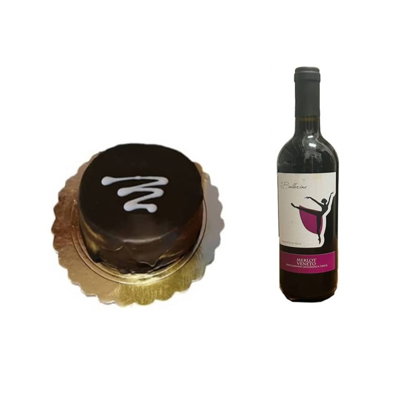 Cake + Vino rojo merlot veneto 