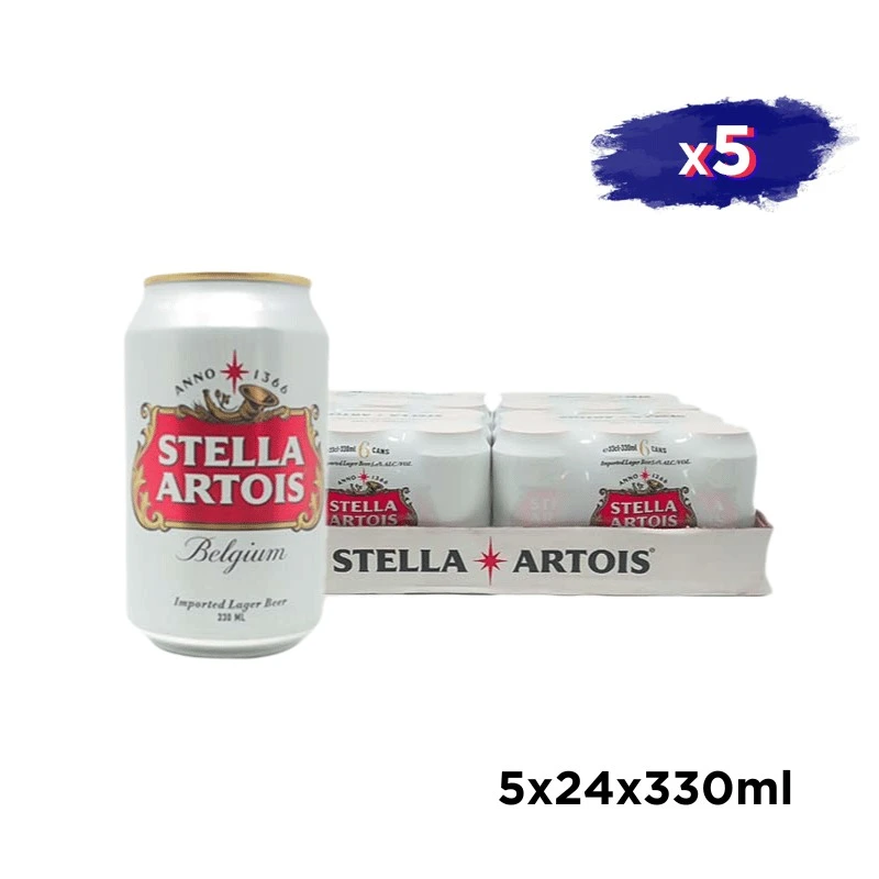 Cerveza Stella Artois Lata 5x24x330 ml