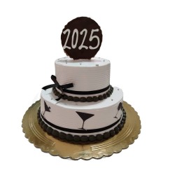 Cake de dos pisos marcando el 2025 (pars 26 personas)