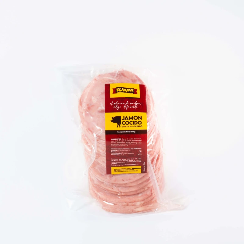 Jamón cocido lasqueado Wapa, 1.1 lb / 500 gr.