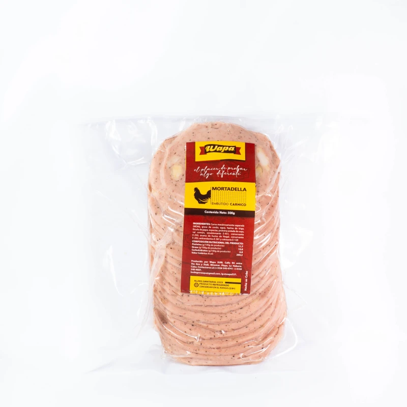 Mortadella lasqueada Wapa, 1.1 lb / 500 gr.