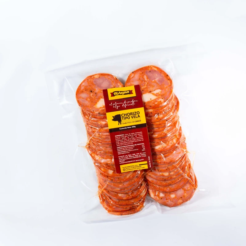 Chorizo tipo vela lasqueado, Wapa, 1.1 lb / 500 gr.