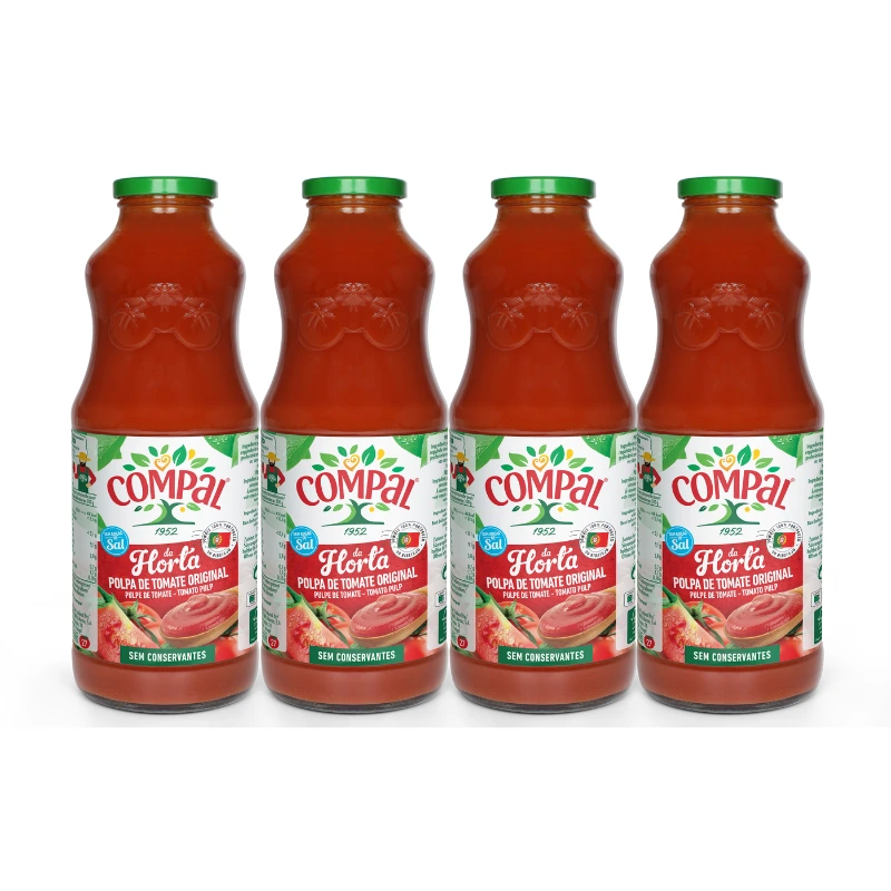 Pack Ahorro: 4x3 Pulpas de Tomate en Botellas de 1Kg