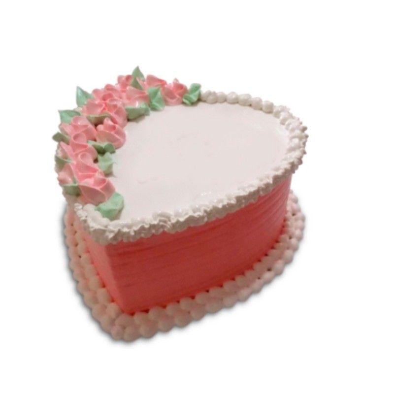 Cake un corazòn con buquet (8 porciones)