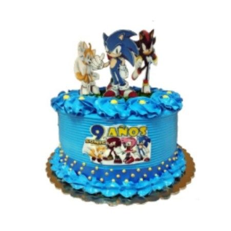 Cake infantil con sonic ( 8 raciones)