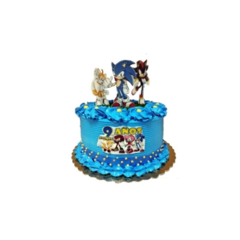 Cake infantil con sonic ( 8 raciones)