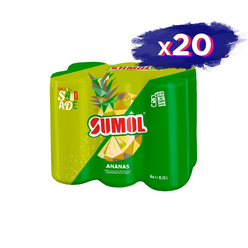 Refresco de Piña Sumol Lata (6x0,33L) x 20 (5 cajas de 24 Uni.)