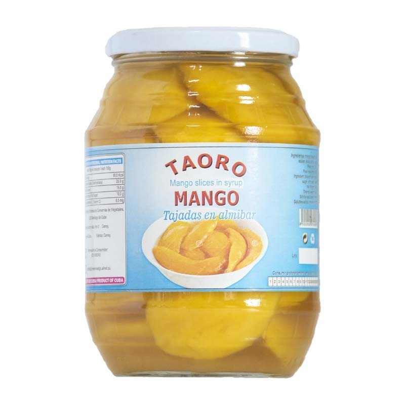 Tajadas de Mango en Almíbar para enviar a Cuba.