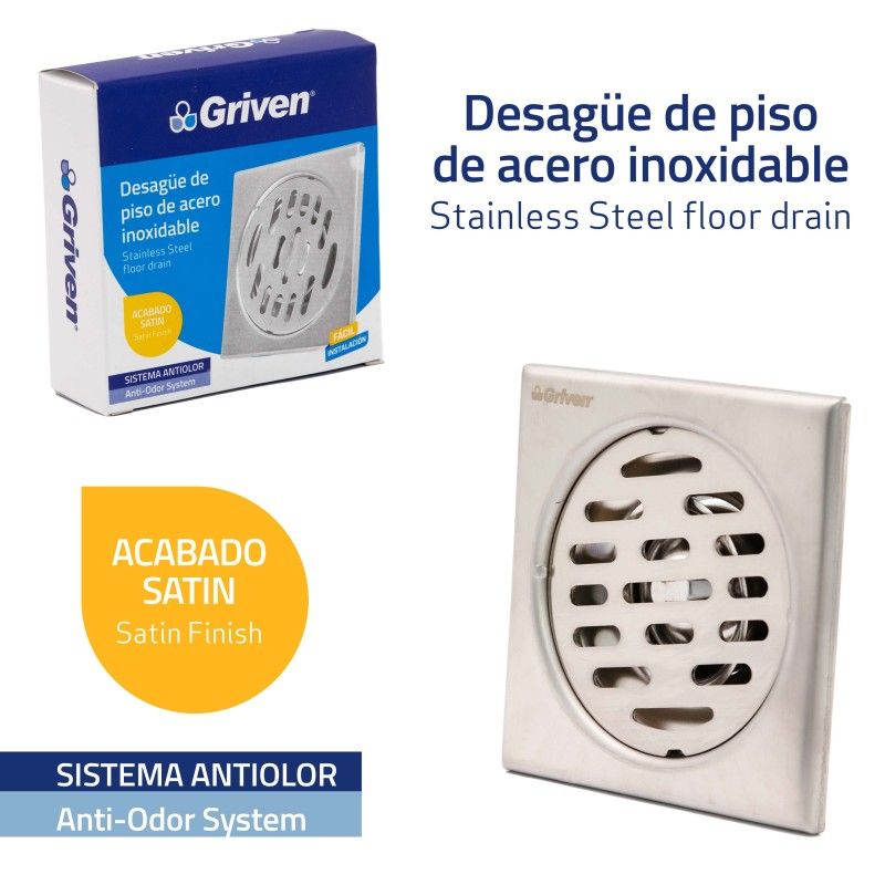 Desagüe de piso de acero inoxidable