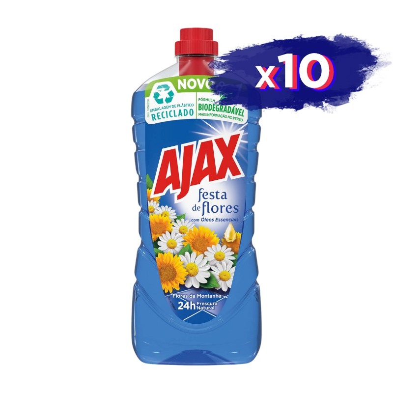 Detergente Lava Todo Ajax Fiesta de Flores Floral 1250ml x 10